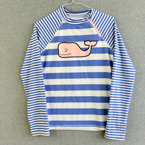 Vineyard Vines Other - Vineyard Vines Whale Blue & White Stripe Kids Rash Guard Long Sleeve XL (14/16)